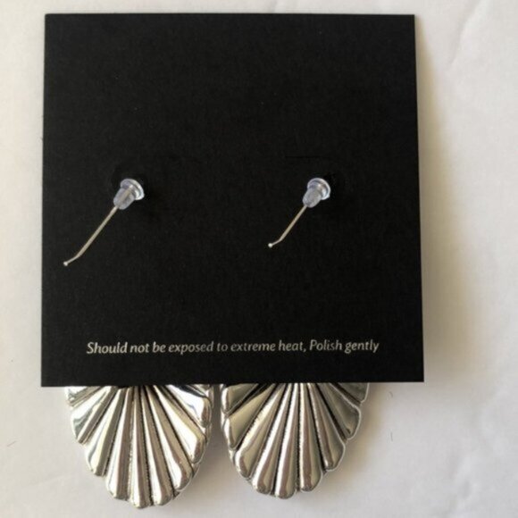 E&L Twist Textured Sterling Silver Electroform Earrings Israel 2.5” long - Picture 4 of 11